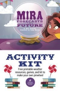 Free printable activity kit with weather games, activities, and make-your-own-pinwheel kit